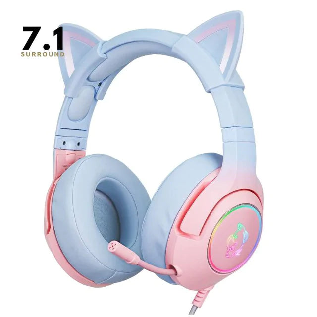 Cute Cat Ear Headphone with Mic