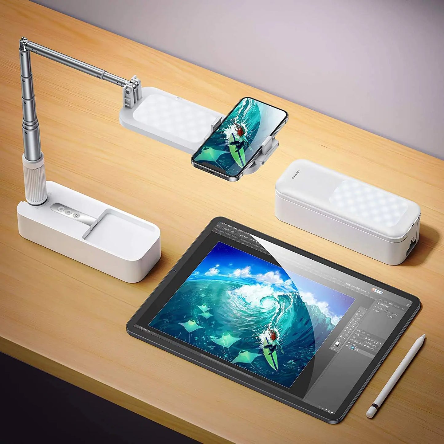 Multi-Angle Phone Stand With Light