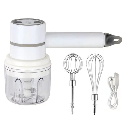 2 In 1 Electric milk frother Garlic Chopper Masher Whisk Egg Beater